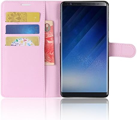 Rockwey® Samsung Galaxy Note8 mobile phone sets,TPU+PU leather cover flip cover card wallet Anti-scratch,anti-skid(Pink)