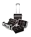 Urbanity Professional Aluminium Beauty Makeup Cosmetic Trolley Case Black