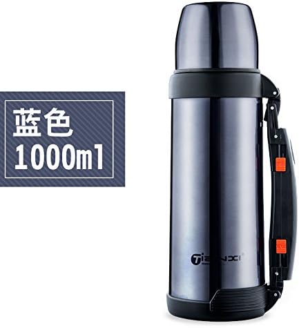 LKJH*The thermos jug campaign outdoor home insulated cup warm water bottles and Stainless Steel High Capacity car travel kettle, Blue