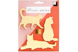 GOOD DESIGN WORKS Good Design Cat Sticky Notes Cat Gifts For Women Office School Stationery & Home Desk Accessories Novelty Sticky Pads Desk Organiser Teacher Gifts For Women Dotted Lined Grid Notes