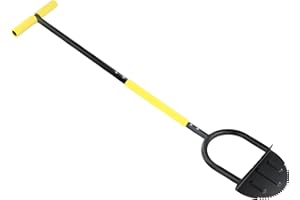 DENTEDELEAO Sägezahn Rasenkantenstecher, Langstieliges Kantenmesser für Rasenkanten, Halbmond-Kantenschneider mit Höhenverstellung, Rasenwerkzeug für präzise Kantenpflege