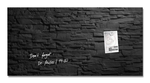 Sigel GL149 Glas-Magnetboard / Magnettafel artverum Schiefer-Stone, 91 x 46 cm - weitere Designs/Größen