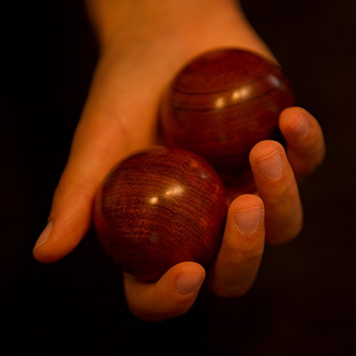 ZENKRAFT – Exklusive Qi Gong Kugeln aus Palisanderholz in edlem Brokatkästchen (Black) - 3