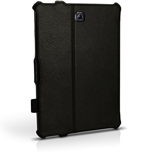 igadgitz Schwarz PU Ledertasche Hülle Cover für Samsung Galaxy Tab S2 8“ SM-T710 mit Multi-Winkel Betrachtungs + Auto Sleep/Wake + Handschlaufe + Displayschutzfolie - 2