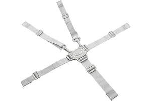 SUJEBKC Cintura di Sicurezza, Imbracatura per Seggiolone, Copriseggiolone Universale, 5 Punti Regolabile Cintura per Passeggino, Per Seggiolino Auto,Carrozzina e Seggiolon,Grigio