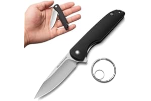 DRACHENADER Mini Cuchillo Cuchillo de Bolsillo Compacto para Llavero Cuchillo Plegable Pequeño Cuchillo de Una Mano, Negro