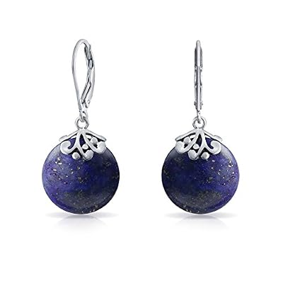 Bling Jewelry Teints en bleu Lapis Lazuli et argent 925 Disque