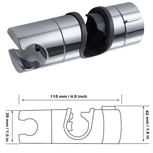 Qile 18–25mm Verstellbar Brausehalter ABS Ersatz Handbrause Halterung Duschstange Head Slider Klemme Halterung Halter, Verchromt (Silber) - 2