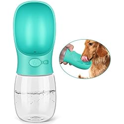PEDY Botella de Agua para Mascotas Bebedero Portátil de Viaje para Perros y Gatos Fuente Portátil para Mascotas Capacidad de 350ML Color Azul