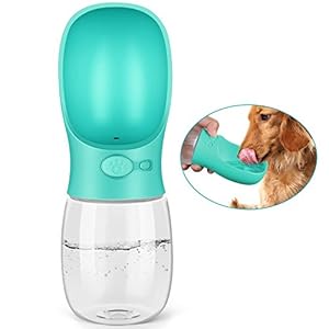 PEDY Botella de Agua para Mascotas Bebedero Portátil de Viaje para Perros y Gatos Fuente Portátil para Mascotas Capacidad de 350ML Color Azul