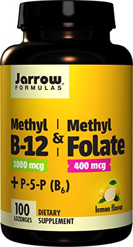 Metil B-12 & metile folato sapore di limone 1000 mcg / 400 mcg (100 pastiglie) - Jarrow Formulas