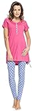 dn nightwear Damen Schlafanzug zum Stillen PM.9007