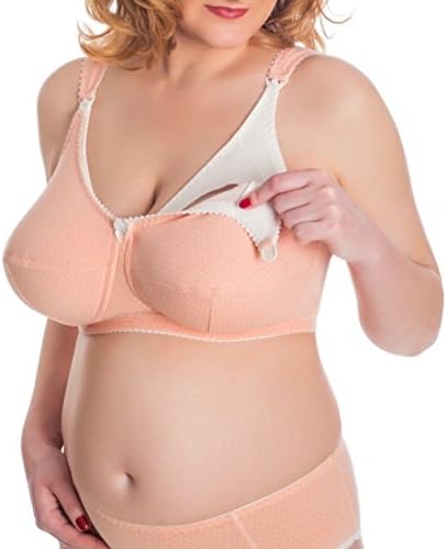 BaiBa Supporting and Comfortable Cotton non-wired Maternity and Nursing Bra, Size 40 FF, Colour Salmon