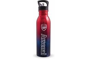 ARSENAL F.C. Premier Life Store – Bouteille d'eau Arsenal FC en acier inoxydable métallique UV 700 ml avec stylo