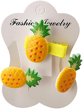 Judesuper Children Girls Hair Accessories ,3Pcs Kids Infant Baby Girl Cartoon Fruits Hairclip Hairpin Hair Ring Set Casual Daily Party Accessories For Little Princess (A)