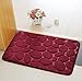 Produktbild BBQBQ Bad Teppich Küche Teppich Tür Weg Matte Rutschfeste Mikrofaser Wasserdichte Fußmatte Bad Dusche Teppich, Crimson Kopfsteinpflaster Muster 60 * 90 cm