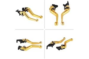 AKOZON Reminnbor Motorcycle Brake Lever + Pair of 22mm 7/8Inch Aluminum Motorcycle Clutch Drum Brake Lever Handle for GY6(Golden)