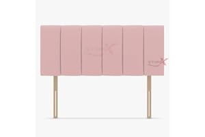 STOREX Plush Fabric Padded Lined Headboard For Devan Bed Bedroom Furniture Size 2Ft 6Inch/ 3Ft/ 4Ft/ 4Ft 6Inch/ 5Ft /6Ft -20 Inch Height 20inch (Pink, 20inch Height 4FT 6 Inch Double)
