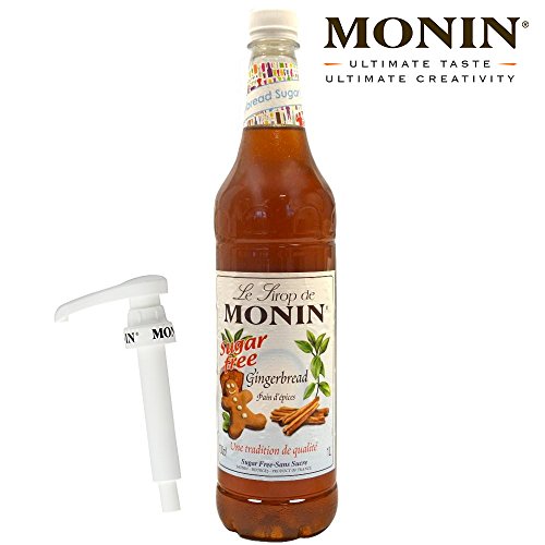 Monin Premium Coffee Syrup in Gingerbread Sugar Free 1L Plastic Bottle