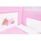 8-tlg. Bettsetpaket Sleeping Bear in rosa inkl. Himmelstange, Kissen + Decke - 3