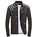 Produktbild TWBB Herren Bekleidung Mantel Winter PU Warme Kunstleder Pullover Trenchcoat Outwear Einfarbig Oberteile Mit Reißverschluss