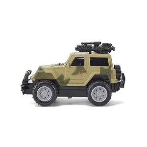 PP SONS Pull Back Army Jeep Toy for Kids - Friction Power Toy Jeep for Kids Boys & Girls, Car Toy with Light & Sound Army Jeep Toys for Boys Plastic, Multicolor
