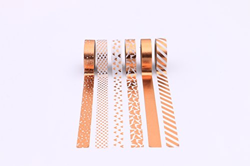 Washi Tapes Metallic Copper (Pack of 6) - 4