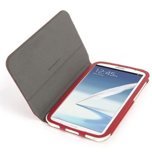 Tucano TAB-LS37-R geprägtem Optikleder Schutzhülle für Samsung Tab3 17,8 cm (7 Zoll) mit 2 Aufstellfunktionen rot - 4