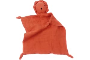 URFEDA Doudou Lion - Poupée Douce Tête De Lion - Serviette De Sécurité Bébé - Jouet De Confort Mignon - Jouet Dentition - Bavoirs Doux Et Respirables - Pour Nouveau-né Garçons Filles