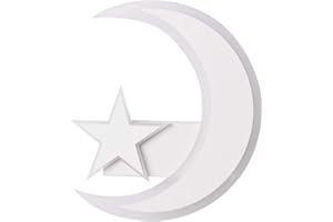 VETRINEIN RETE Vetrineinrete® Lampada da parete led luna e stella applique 11 watt luce bianca 6500K o calda 3000K lume cameretta illuminazione arredo casa (Luce bianca 6500K) M90