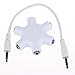 Produktbild 3,5 mm Kopfhörer-Audio-Splitter, 1 Stecker auf 2 3 4 5 weibliche Klinken, Weiß