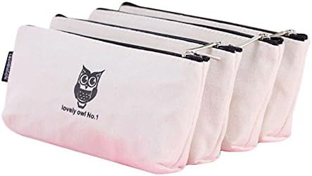 fablcrew Kit Pure Color Brief Style Pencil Case Zipper Bag for Students 20*8*3.5cm white