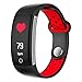 Produktbild APJJ Fitness Tracker, Heart Rate Monitor Smart Bracelet Activity Protivity Tracker Bluetooth Pedometer mit Sleep Monitor für Android und iOS Smartphones,Red