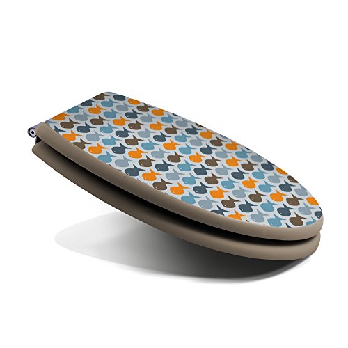 banjado – taupe Design Toilettendeckel WC Sitz Brille 36m x 5cm x 45cm mit Motiv Bunte Fische - 3