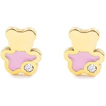 Pendientes Bebe Oro Amarillo 18K Corazón Brillo - Certificado Garantía - Mondepetit - 1803