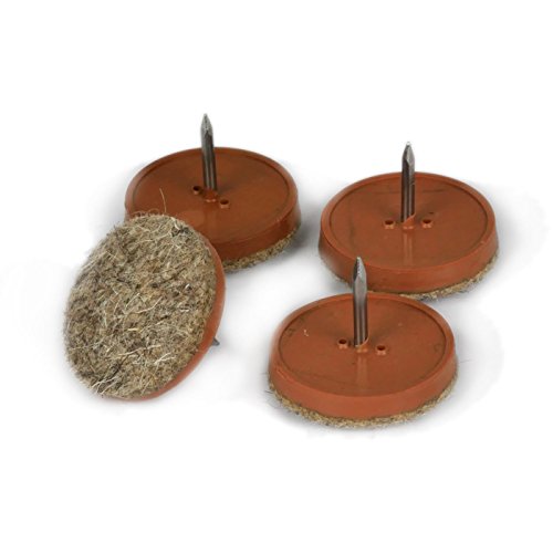 K.D.J. Brand Pattini Feltrini Pellicole Protettivi Tappetini di feltro di alta qualità con chiodo, 28 mm Ø, 5 mm spessore - 4 pezzi - Made in Germany