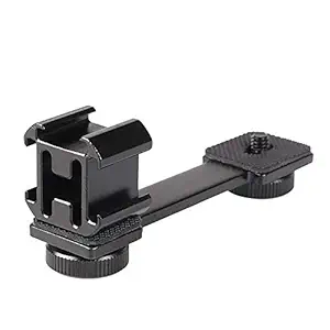 NEOHOOK 3 in 1 Triple Hot Shoe Mount Adapter Extension Bracket Holder Microphone Stand for Zhiyun Smooth 4 for OSMO Mobile