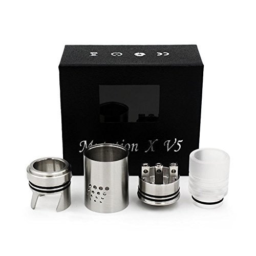 NEW! Mutation X V5 Styled RDA Rebuildable Dripping Atomizer 22MM DIAMETER (Black) by Vaper Deals