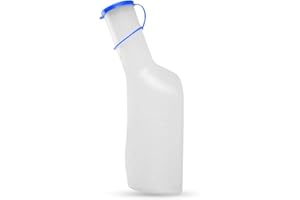 SOLUTIONTONIC PP-Urinflasche für Männer, 1 Liter / 1000 ml, haltbare Kunststoff Urinflasche mit Verschluss, gut ablesbare Messlinien, tragbar für Reisen, Auto Notfall