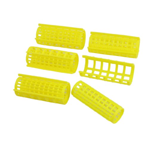 sourcingmap® 5 Pcs DIY Curler Hairdressing Plastic Hair Curling Roller Tool Yellow