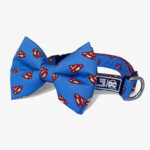 That Dog In Tuxedo Superman Dog Bow Tie with Adjustable Dog Collar (Red, M-L)