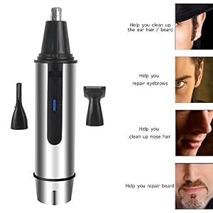 Nose Hair Trimmer, HLYOON 3 in 1 Waterproof Stainless Steel Ear Hair Trimmer, Wet/Dry Beard and Eyebrow Trimmer Grooming… - Image 8