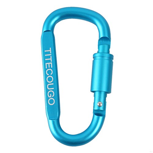 Aluminum Carabiner,D Rings Hook Clip Aluminum D-ring Locking D-Shape Lock Snap Backpack Water Bottle Keychain Climbing Gear Accessories EDC Camping Tent Multi Function Tool Multiple Colors Sky Blue 4