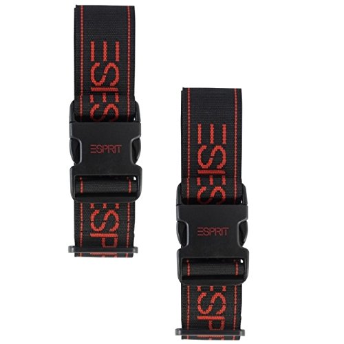 Preisvergleich Produktbild ESPRIT 2 er Set Koffergurt Schwarz mit roter Schrift
