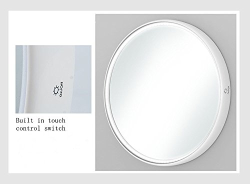 LED Spiegel, NANAMI Wandspiegel mit Beleuchtung, Moderne Wandspiegel Rund,Kosmetikspiegel Beleuchtet Mit 2 Dimmer-Modi durch Touch-Schalter 40X40cm(weiß) - 5