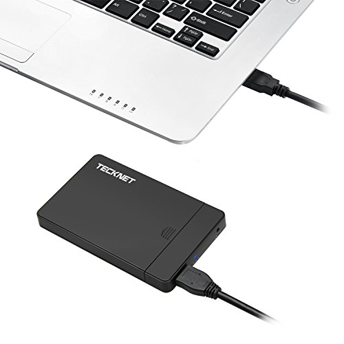 TeckNet® USB 3.0 Externes Festplattengehäuse, Hard Drive Gehäuse für 7.0mm & 9,5mm 2,5 Zoll SATA-I,II,III, HDD und SSD,Installation Ohne Werkzeug - 4
