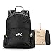 Produktbild GSTEK Ultraleichter Nylon Rucksack faltbar Daypack Schule Tasche für Tagesreisen Sport Radfahren Wandern Camping (25L) - Schwarz