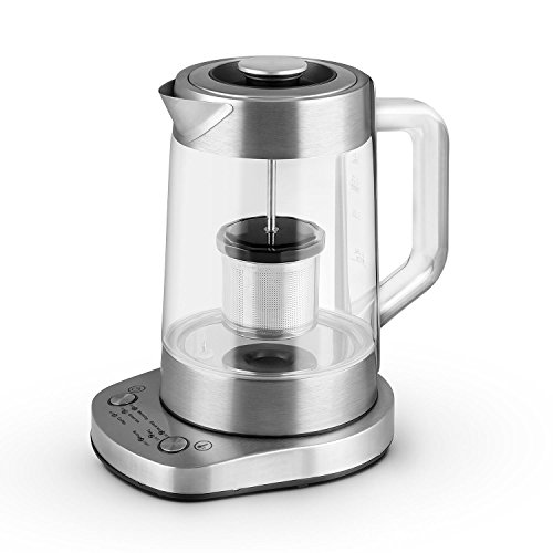 Klarstein • Assam Express 2-in-1 • Wasserkocher • Teekocher • Edelstahl-Sieb • bis zu 1,5 Liter • 1500 Watt • kabellos • einstellbare Temperatur • Cool-Touch-Griff • Basisstation mit Kabelaufwicklung • Trockengehschutz • Abschaltautomatik • silber - 8