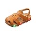 Produktbild Kinder Sandalen,Sannysis Sommer Kinder Jungen LED-Licht Weiches Leder Rutschfeste Luminous Outdoor Sandalen Schuhe biegsame Sohle Trekkingsandalen Lauflernschuhe Klettverschluss (28, Gelb)