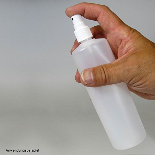 5 x 250 ml Sprühflaschen mit Fingerzerstäuber, Plastikflaschen mit Pumpsprüher, Kunststoffflaschen aus HDPE mit Zerstäuber, inkl. 5 Beschriftungsetiketten - 3